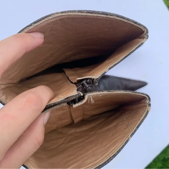 Lady Camp Fashion Exotic Eelskin Leather Boots Mobwife Whimsigoth Sz Mex 26/US 8 - Picture 9 of 11